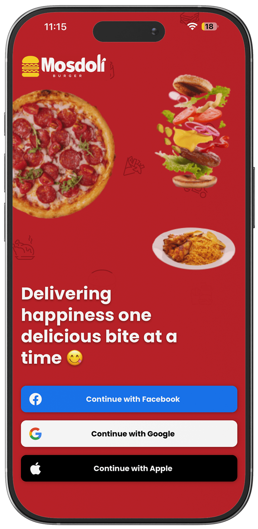 Mosdoli app — home screen